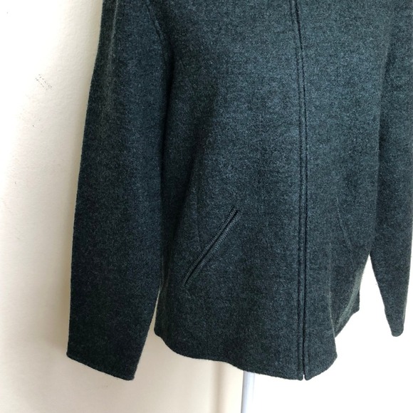 Talbots Wool Zip Front Jacket Coat Green Medium Womens Career Classic - Picture 8 of 16